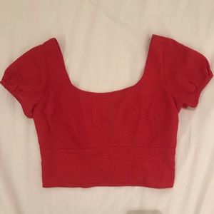Lottie Moss x PacSun red squareneck blouse nwot